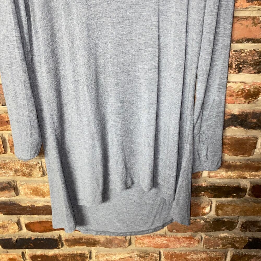 Cuddl Duds Softwear w Stretch Gray Knit Turtleneck High Low Tunic Top Medium - Picture 3 of 5